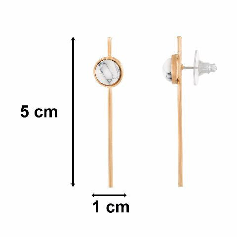 Gold colour Round shape Stone Studded Earring