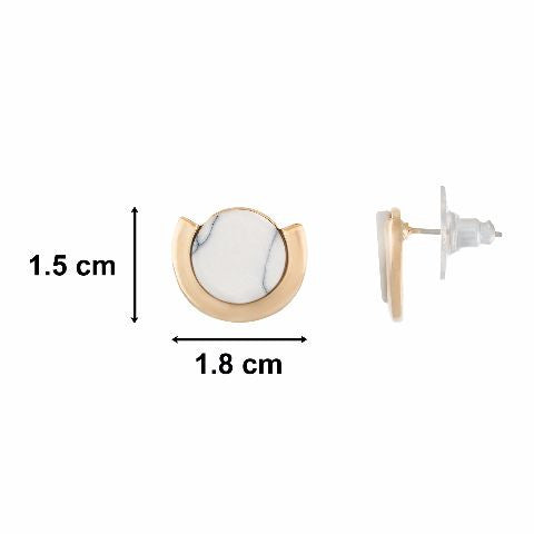 Gold colour Round shape Stone Studded Earring