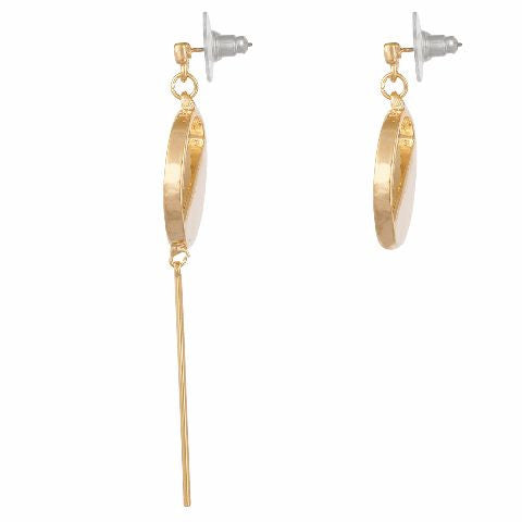 Turquoise colour Round shape Stone Studded Earring