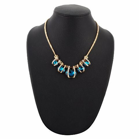 Gold and Turquoise Blue colour Western design Necklace