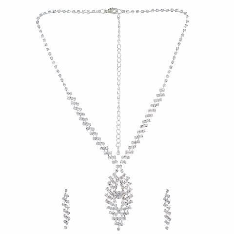 Silver colour Traditional design Necklace Set