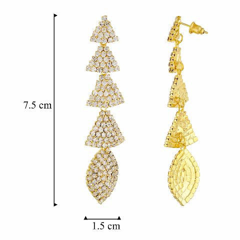 Gold colour Formless shape Stone Studded Earring