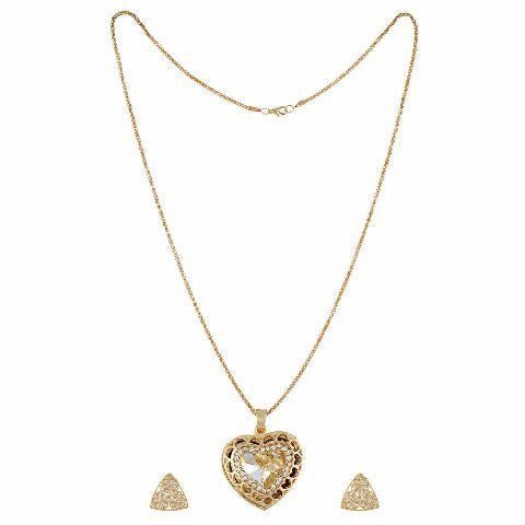 Gold colour Traditional design Pendant Set