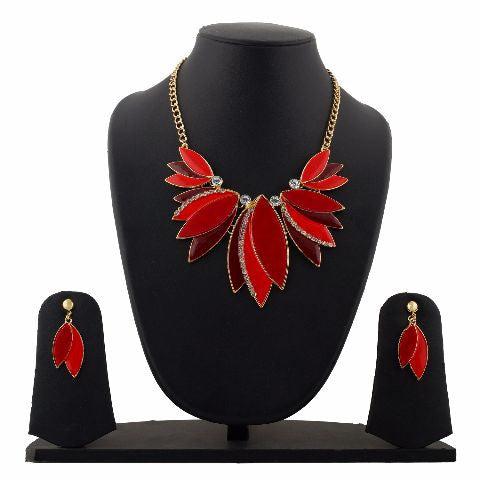 Red colour Western design Necklace Set