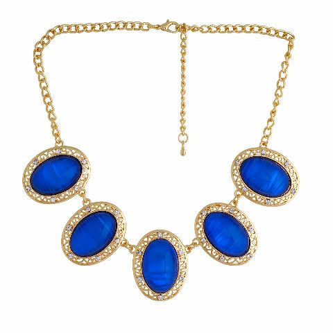 Blue colour Indo Western design Necklace Set