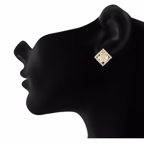 Gold colour Daimond shape Earring