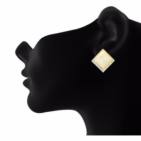 Cream colour Diamond shape Studded Earring