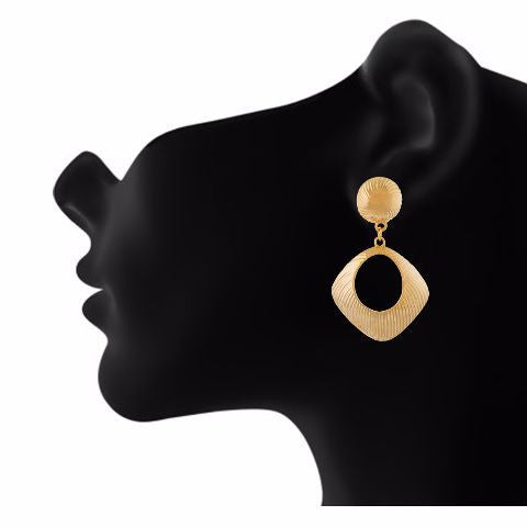 Gold colour rhombus shape Earring