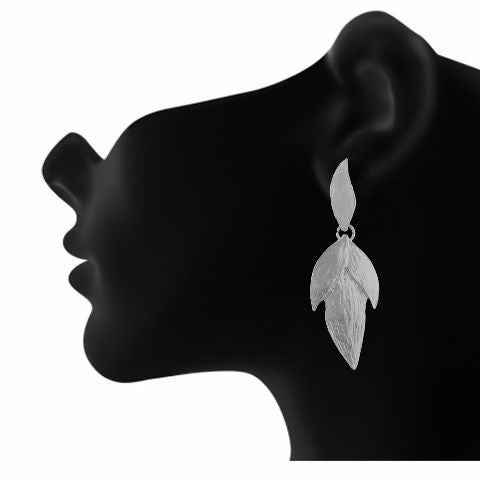 Silver colour Leaf  shape Earring