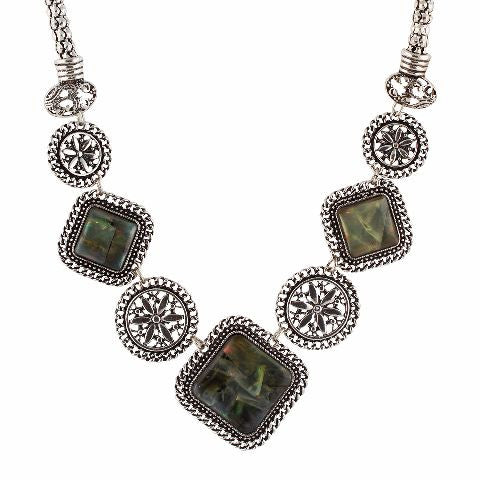 Silver colour Indo Western design Necklace Set