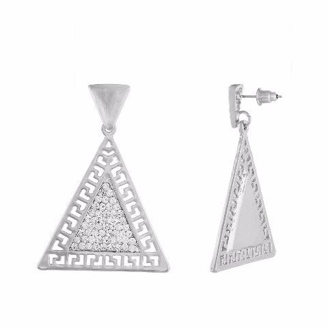 Silver colour Traditional design Pendant Set