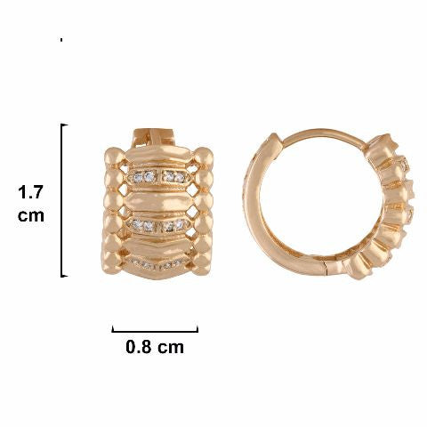 Gold colour Bali shape smart carving Earring