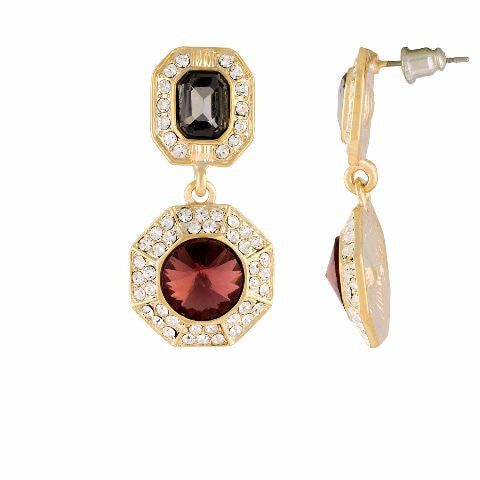 Multicolour colour round shape Stone Studded Earring