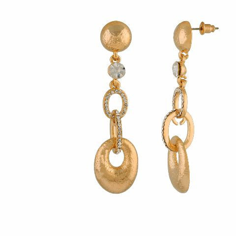 Gold colour oval shape smart carving Earring