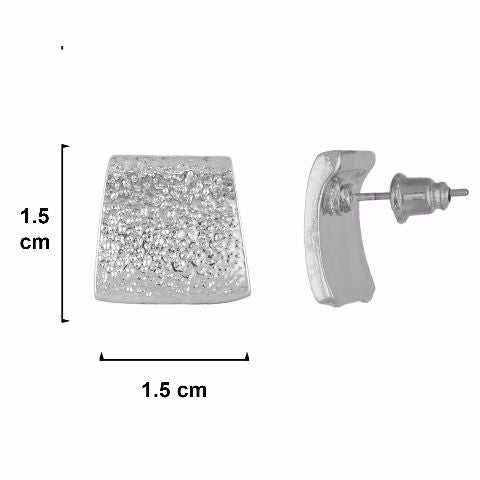 Silver colour Drop   shape smart carving Earring