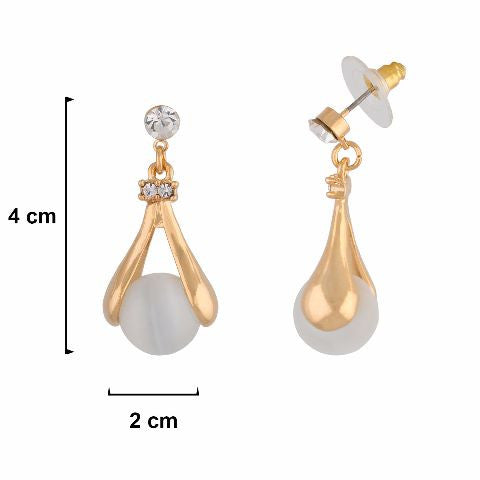 Gold colour Drop   shape Stone Studded Earring