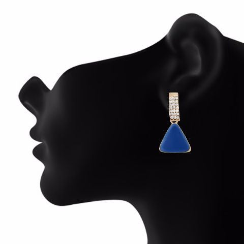 Gold colour Triangular shape Enamel Earring