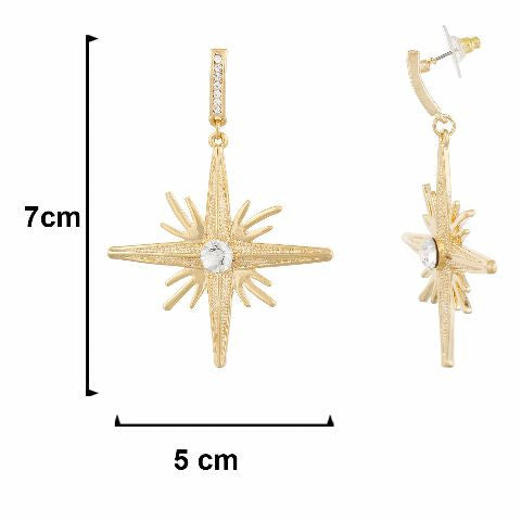 Gold colour Star shape Stone Studded Earring