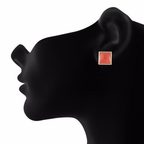 Gold colour Square shape Stone Studded Earring