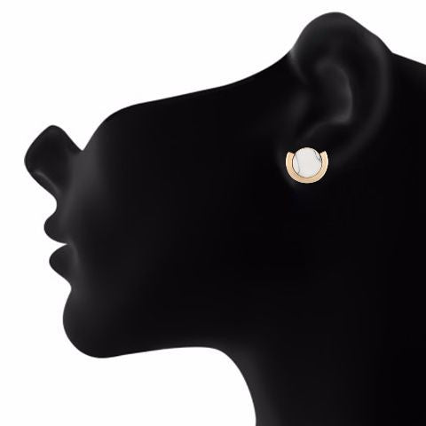 Gold colour Round shape Stone Studded Earring
