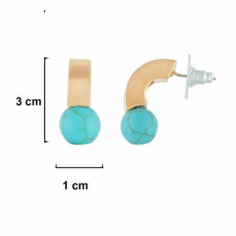 Gold colour Round shape smartly designed Earring