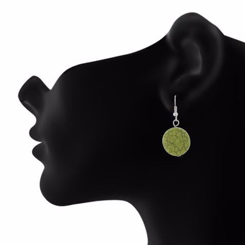 Green colour Round shape Smartly Crafted Earring