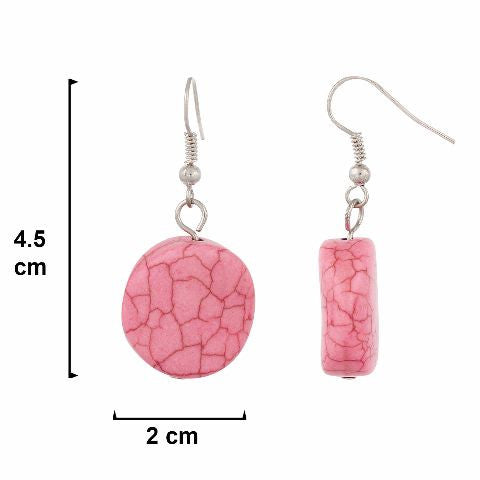 Pink colour Round shape Smartly Crafted Earring