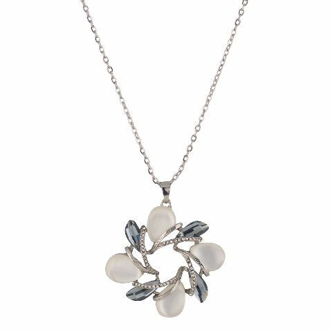 Silver colour Traditional design Pendant Set