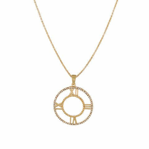 Gold colour Traditional design Pendant Set