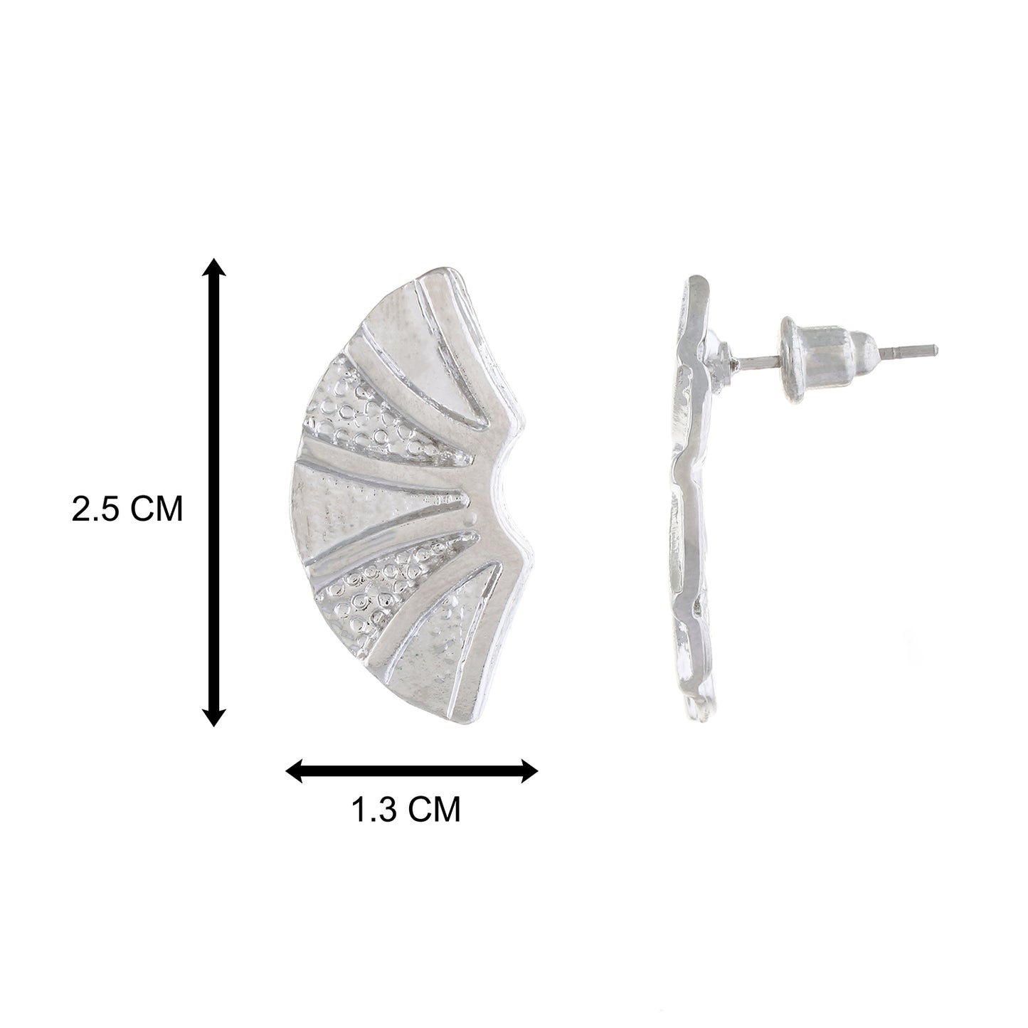 Silver colour Geometrical Design Stud Earrings for Girls and Women