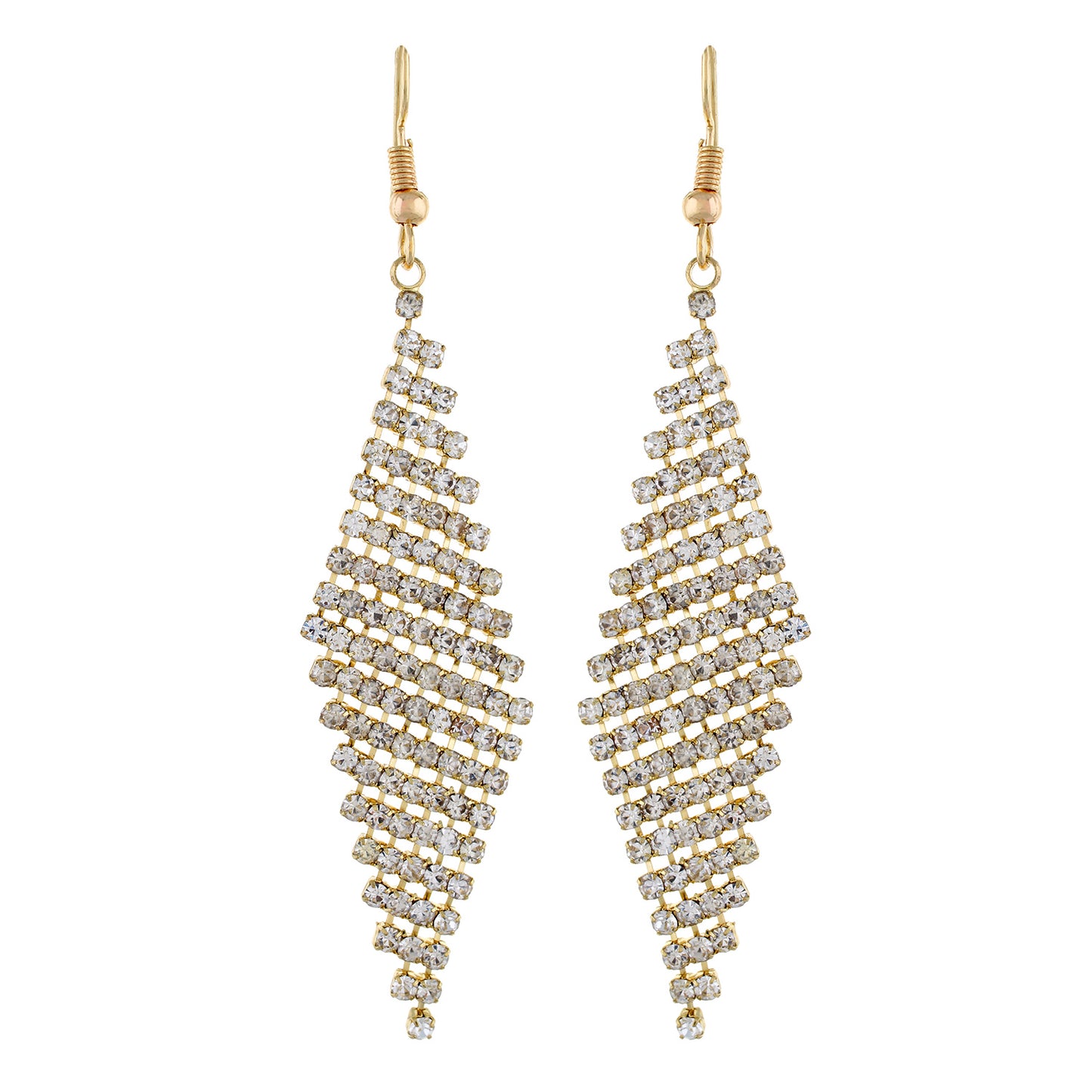 Gold colour Rhombus Design Hanging Earrings for Girls and Women