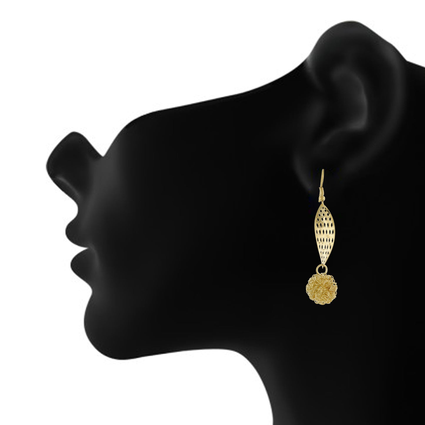 Gold Colour Ball Shape Ear Hanging for Girls and Womens