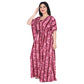 Printed Cotton Kaftan Nighty For Women - Pink_KF0043_P