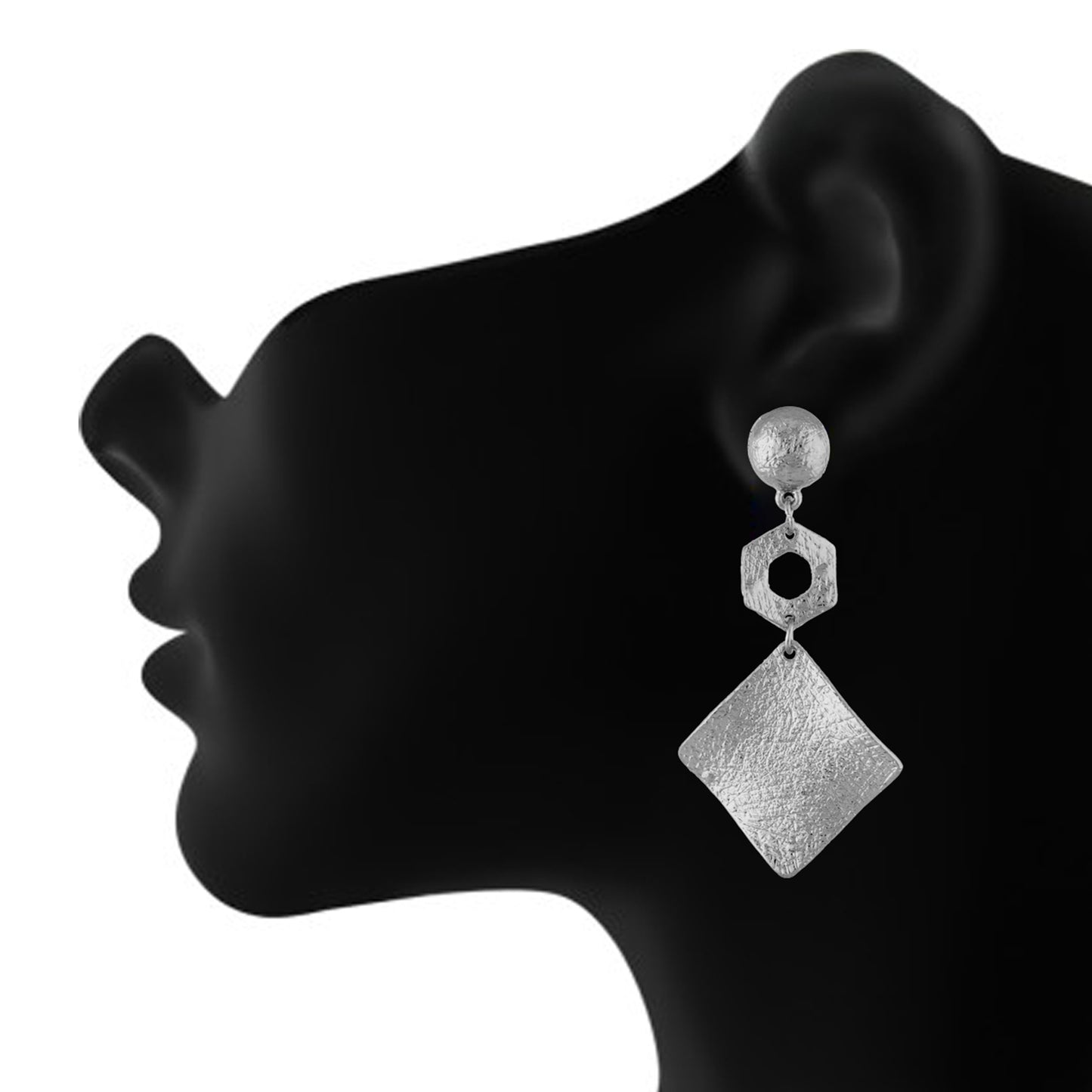 Dashing Silver Colour Rhombus Design Earring for Girls and Women