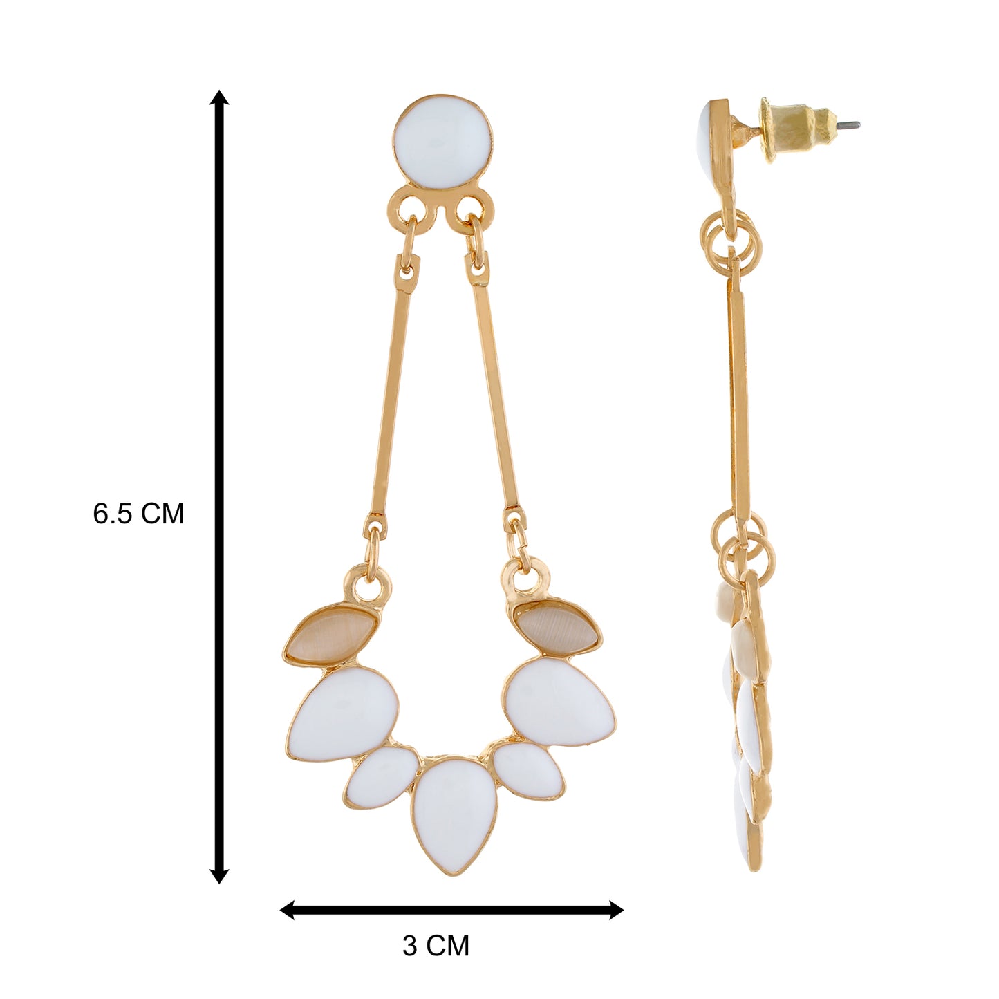 White colour Drop Design Hanging Earrings for Girls and Women