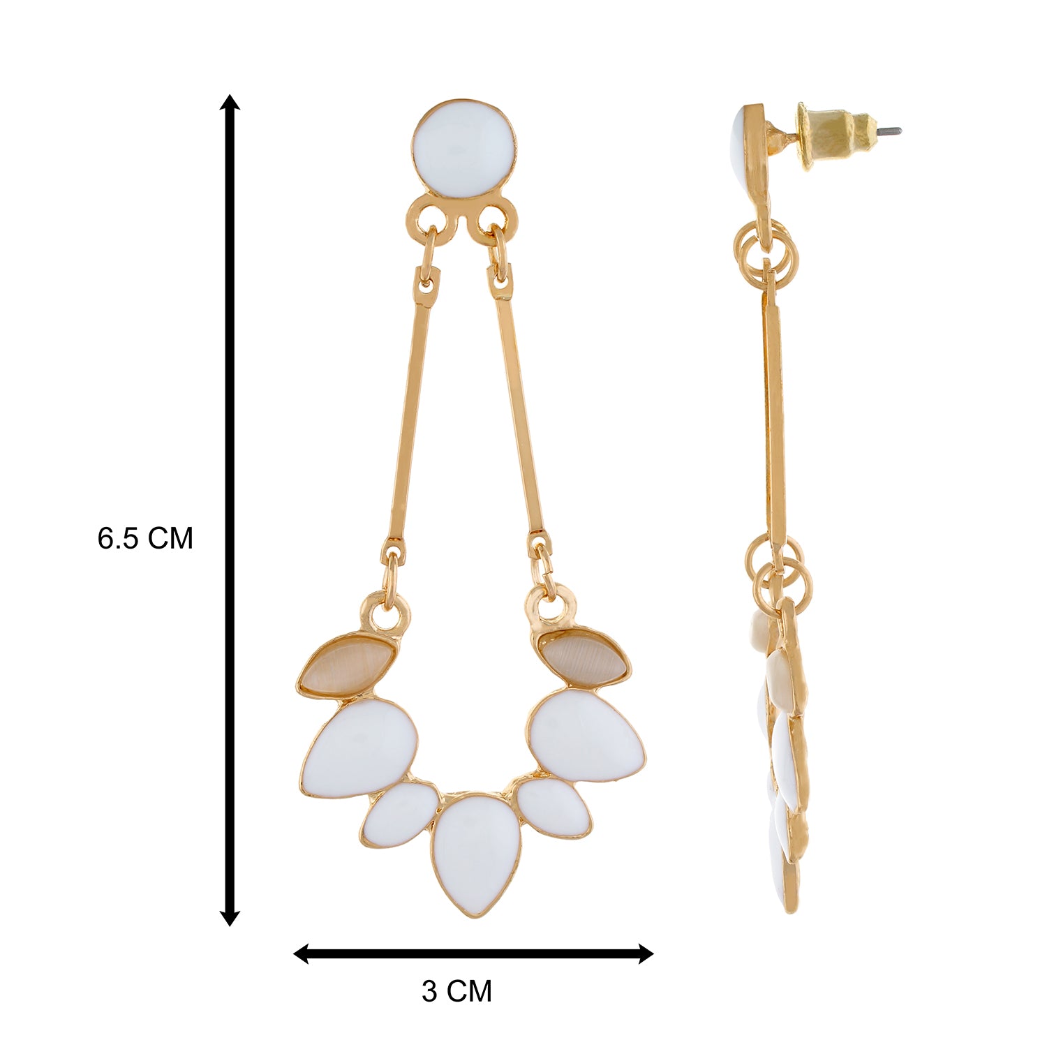White colour Drop Design Hanging Earrings for Girls and Women