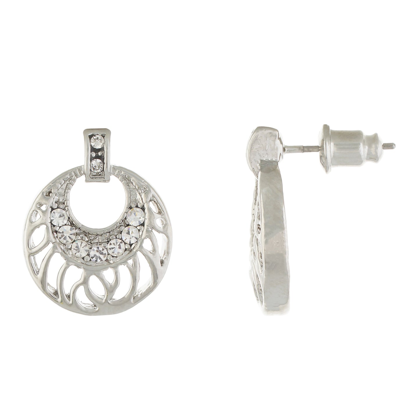 Silver colour Round design Pendant Set for girls and women