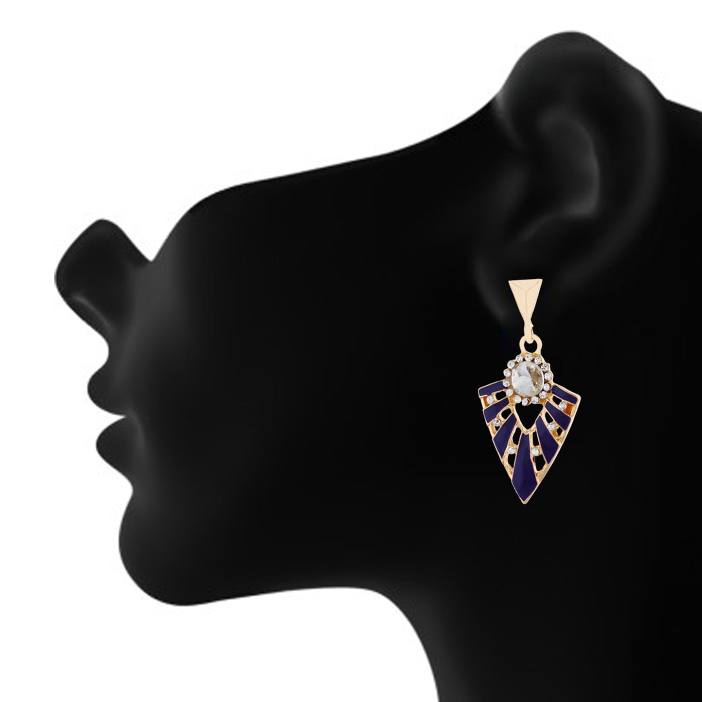 Purple colour Triangular Design Hanging Earrings for Girls and Women