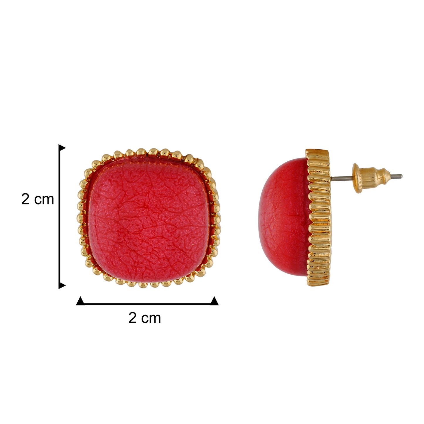 Wonderful Tomato Red Colour Square Shape Earring for Girls and Women