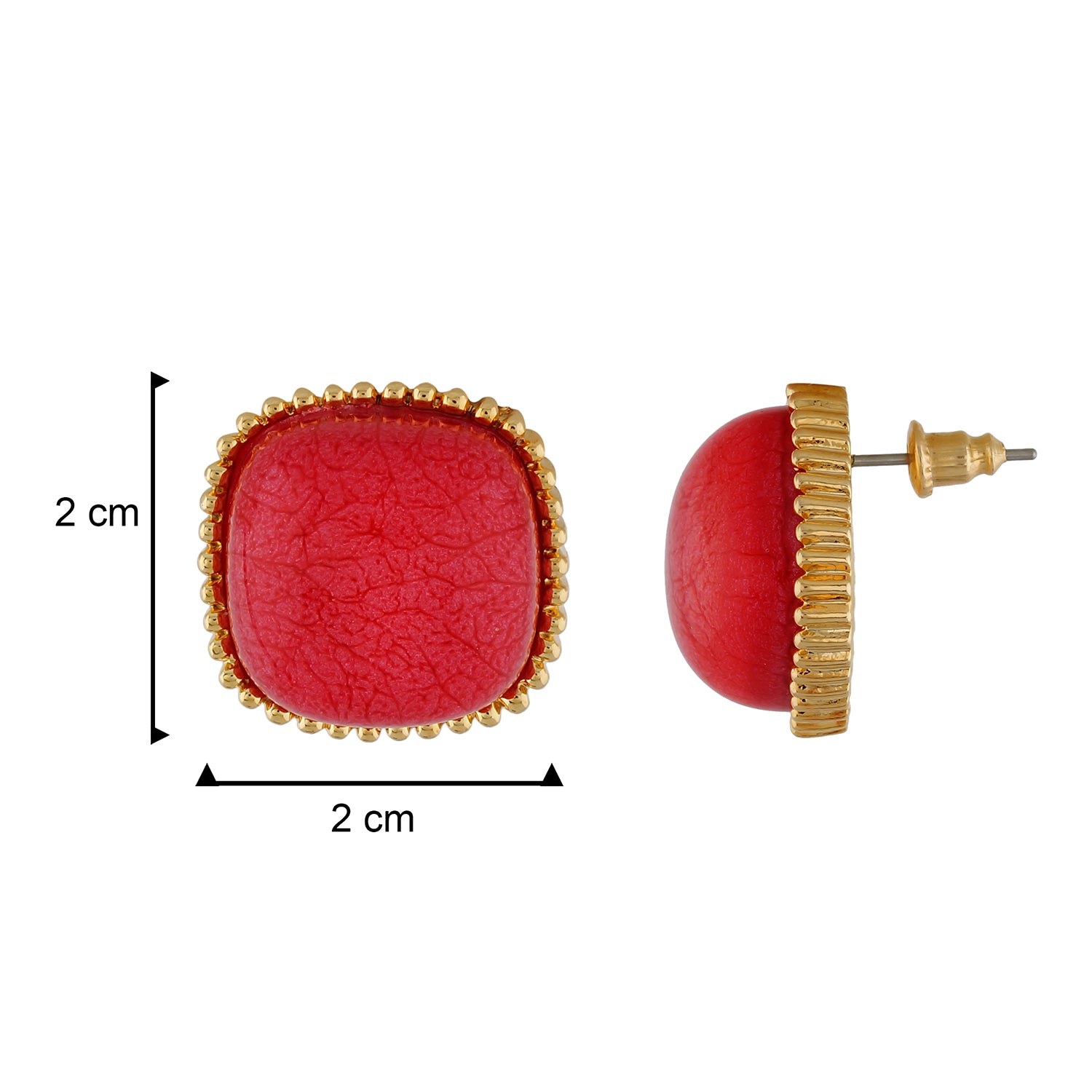 Wonderful Tomato Red Colour Square Shape Earring for Girls and Women