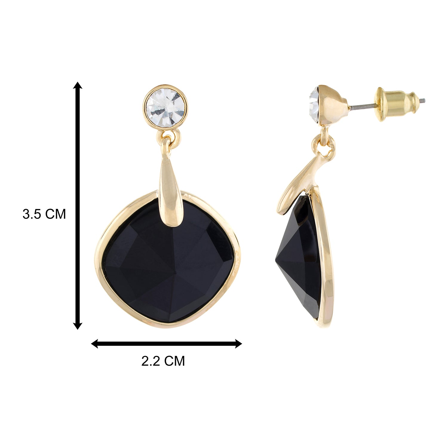 Black colour Rohmbus Design Hanging Earrings for Girls and Women