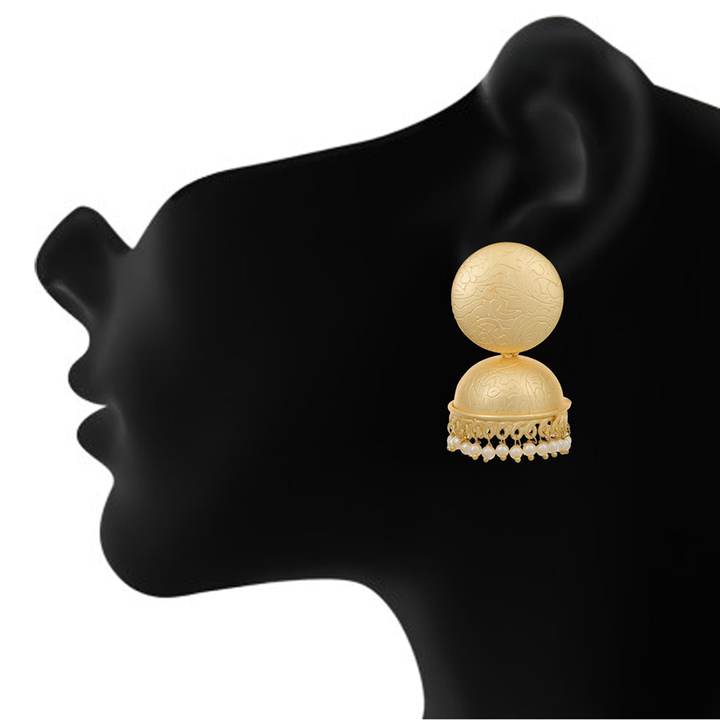 Gold Plated Fashion Designer Earrings Pearl Brass Jhumki for Girls and Women