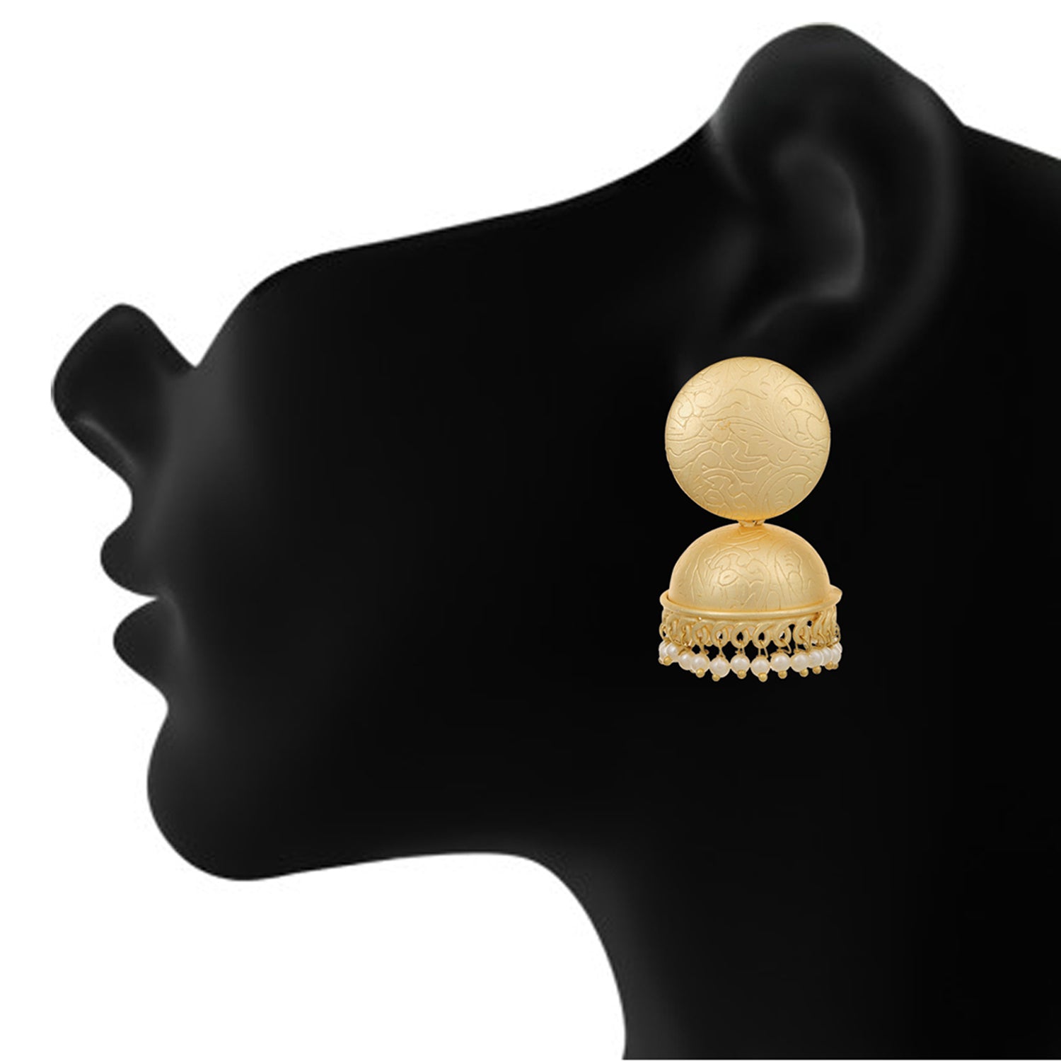 Gold Plated Fashion Designer Earrings Pearl Brass Jhumki for Girls and Women
