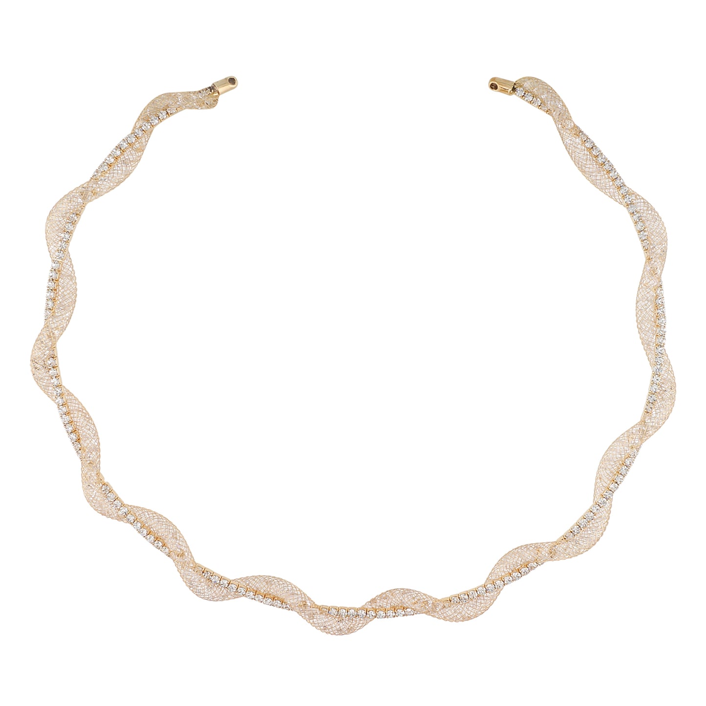 Gold Colour Formless Necklace and Earrings for Girls and Women