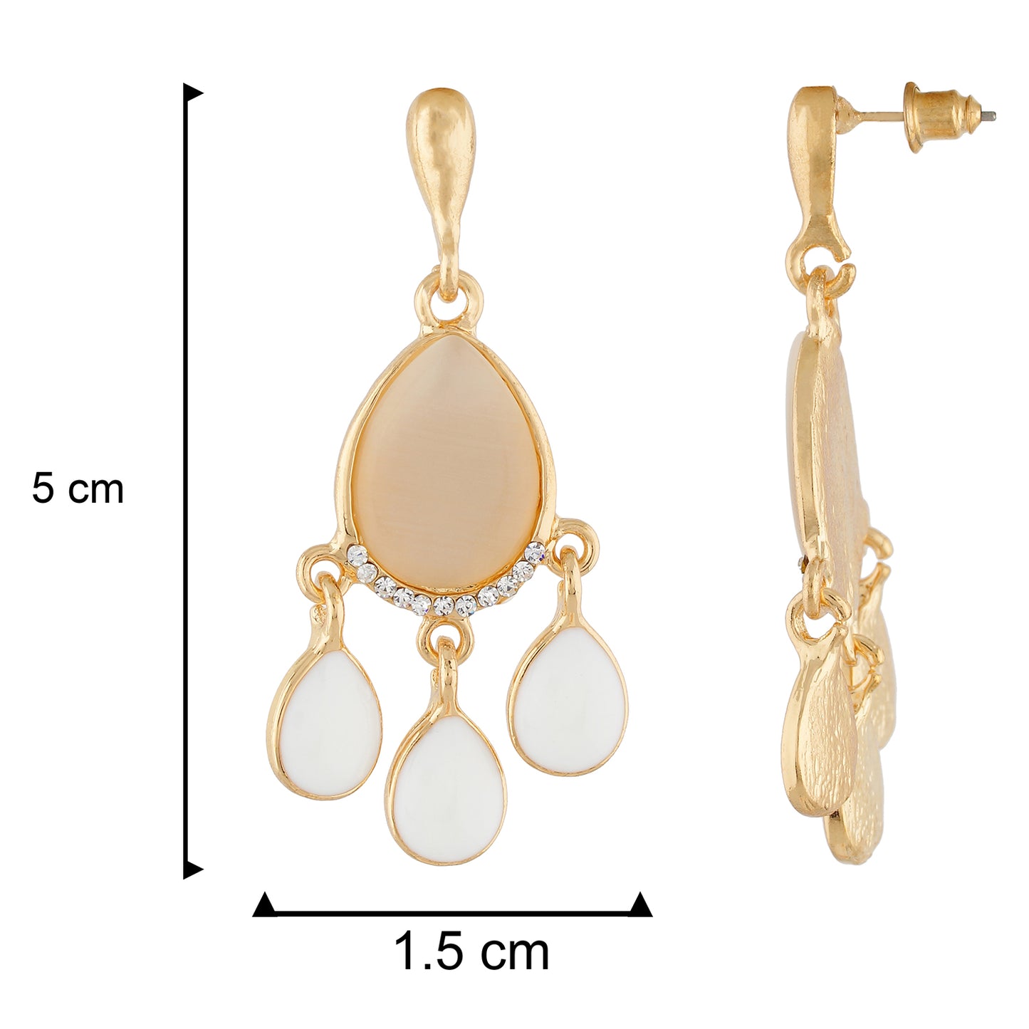 Fashionable White and Gold Colour Drop Design Earring for Girls and Women