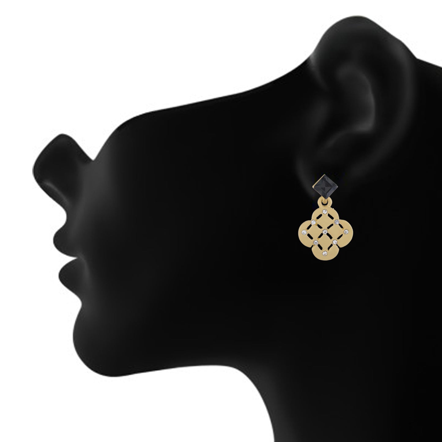 Gold colour Geometrical Design Hanging Earrings for Girls and Women