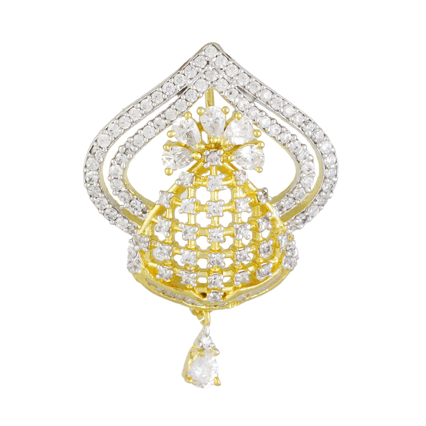Smart Gold Plated CZ Copper Pendant Set for Ladies and Girls