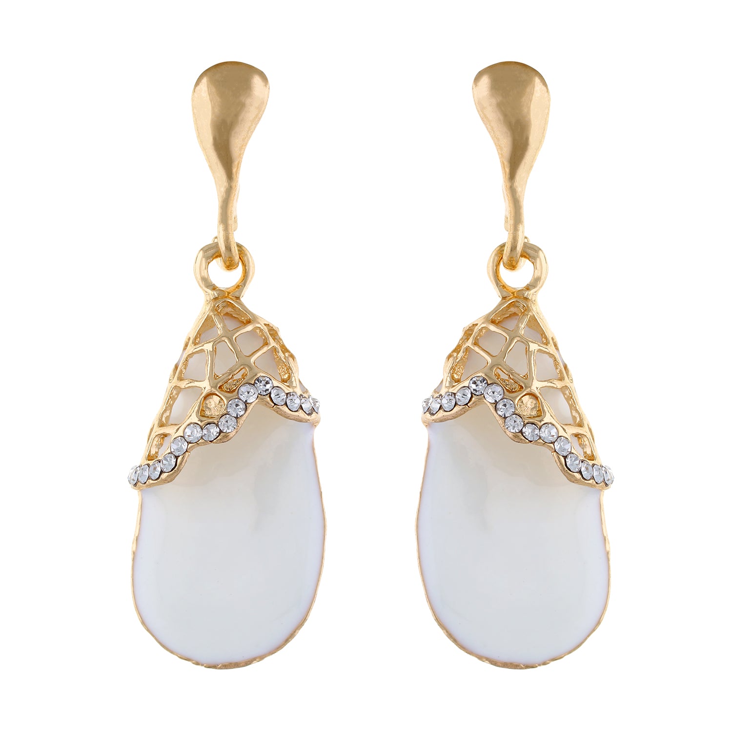 White colour Drop Design Hanging Earrings for Girls and Women