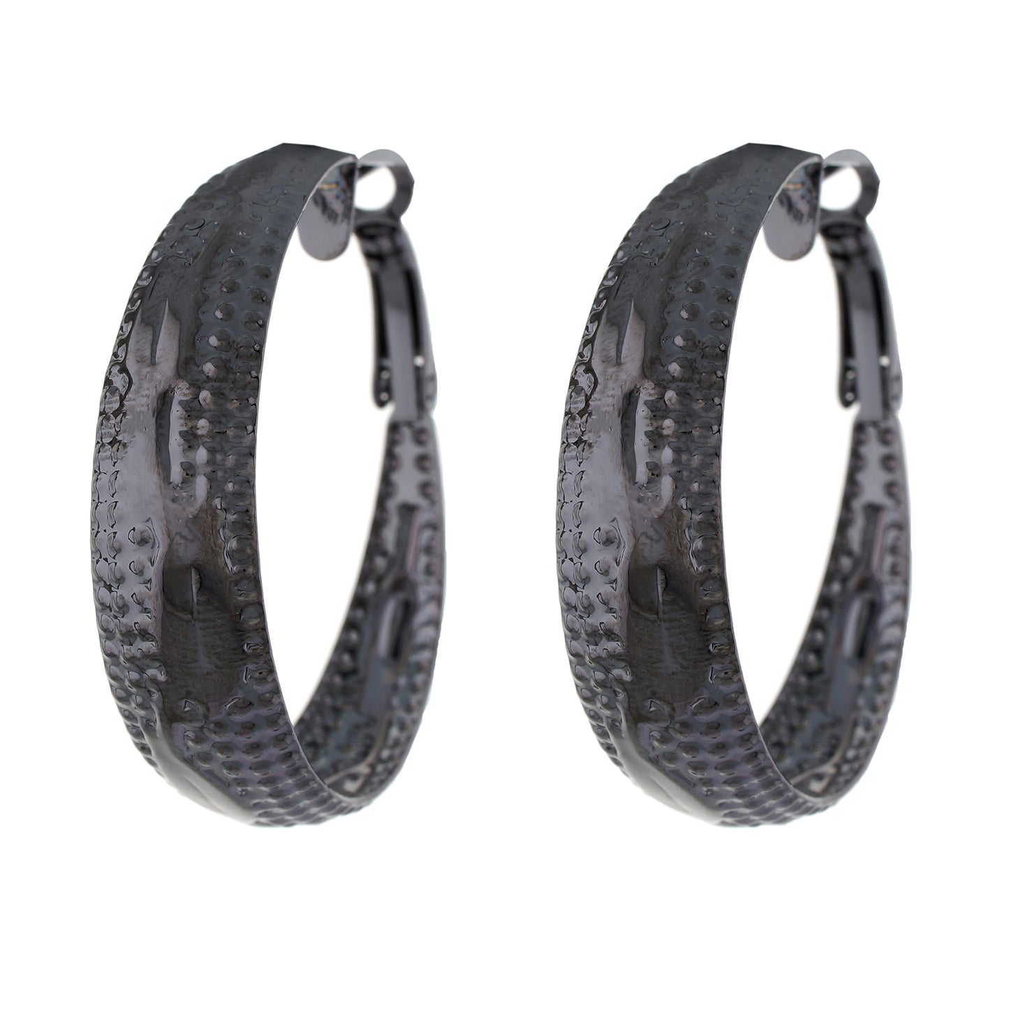 Grey colour Round Design Hoop Earrings for Girls and Women