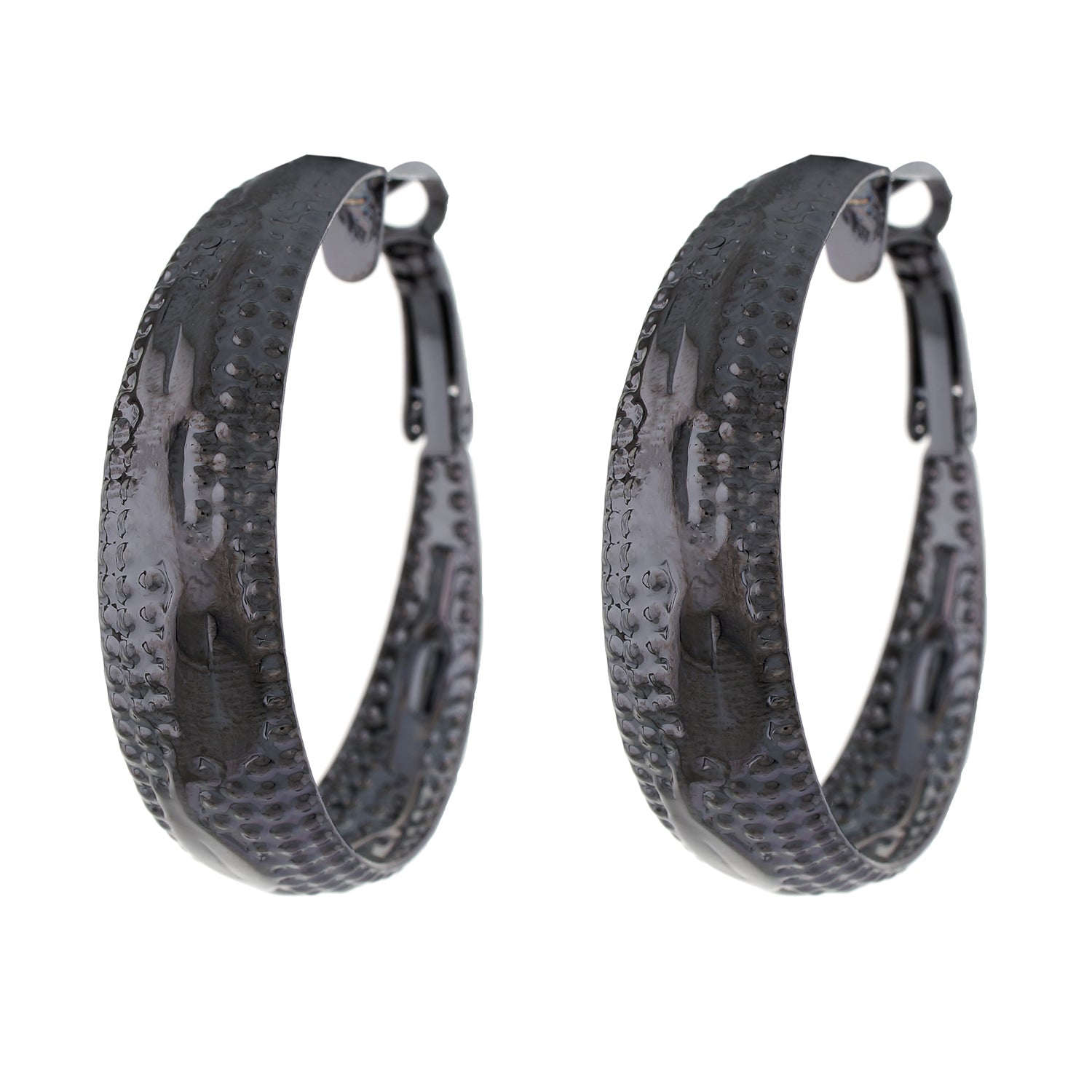 Grey colour Round Design Hoop Earrings for Girls and Women